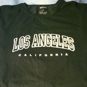 SHEIN Black Short Sleeve Los Angeles Tee